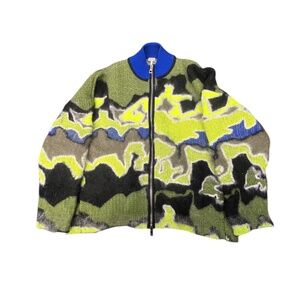 LOEWE  Luxury Multicolor Camouflage Cardigan In Mohair men's XXL